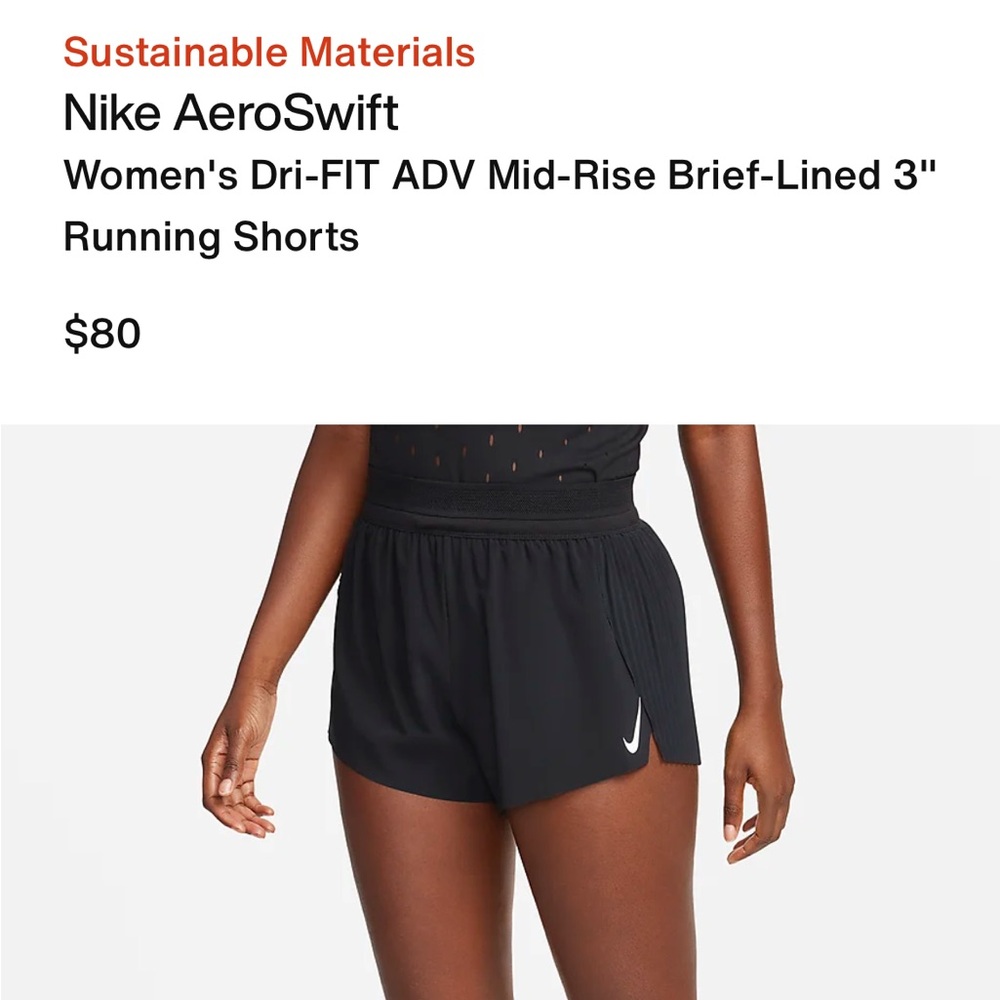 Nike Black AeroSwift Women's Athletic Shorts